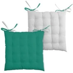 Stof Housses De Chaises Et Galettes De Chaises Coussin De Chaise 2 Faces émeraude 40x40 -Housses de canapé Soldes coussin de chaise 2 faces emeraude 40x40 3