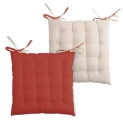 Stof Housses De Chaises Et Galettes De Chaises Coussin De Chaise 2 Faces Terracotta Lin 40x40 -Housses de canapé Soldes coussin de chaise 2 faces terracotta lin 40x40 2