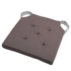 Stof Housses De Chaises Et Galettes De Chaises Coussin De Chaise Attaches Scratchs Gris 38x38 -Housses de canapé Soldes coussin de chaise attaches scratchs gris et ecru 38x38 1