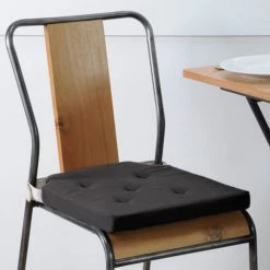 Stof Housses De Chaises Et Galettes De Chaises Coussin De Chaise Attaches Scratchs Noir 38x38 -Housses de canapé Soldes coussin de chaise attaches scratchs noir 38x38 7