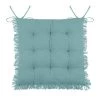 Stof Housses De Chaises Et Galettes De Chaises Coussin De Chaise En Coton Bleu à Franges 40x40 -Housses de canapé Soldes coussin de chaise en coton bleu a franges 40x40 2