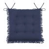 Stof Housses De Chaises Et Galettes De Chaises Coussin De Chaise En Coton Bleu Marine à Franges 40x40 -Housses de canapé Soldes coussin de chaise en coton bleu marine a franges 40x40 5