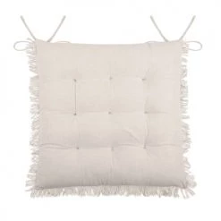 Stof Housses De Chaises Et Galettes De Chaises Coussin De Chaise En Coton écru 40x40 -Housses de canapé Soldes coussin de chaise en coton ecru 40x40 2