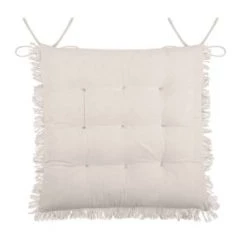 Stof Housses De Chaises Et Galettes De Chaises Coussin De Chaise En Coton écru 40x40 -Housses de canapé Soldes coussin de chaise en coton ecru 40x40 3