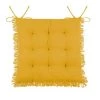Stof Housses De Chaises Et Galettes De Chaises Coussin De Chaise En Coton Jaune à Franges 40x40 -Housses de canapé Soldes coussin de chaise en coton jaune a franges 40x40 1
