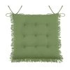 Stof Housses De Chaises Et Galettes De Chaises Coussin De Chaise En Coton Vert à Franges 40x40 -Housses de canapé Soldes coussin de chaise en coton vert a franges 40x40 3