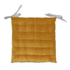 Home Maison Housses De Chaises Et Galettes De Chaises Galette De Chaise à Effet Velours Coton Gold 40 X 40 -Housses de canapé Soldes galette de chaise a effet velours coton gold 40 x 40 3