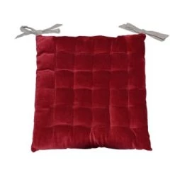 Home Maison Housses De Chaises Et Galettes De Chaises Galette De Chaise à Effet Velours Coton Rouge 40 X 40 -Housses de canapé Soldes galette de chaise a effet velours coton rouge 40 x 40 2