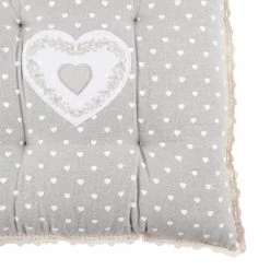 Lovely Casa Housses De Chaises Et Galettes De Chaises Galette De Chaise à Petits Cœurs Coton Naturel 40 X 40 -Housses de canapé Soldes galette de chaise a petits coeurs coton naturel 40 x 40 1