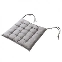 Decostars Housses De Chaises Et Galettes De Chaises Galette De Chaise à Petits Pois Coton Gris 38x38cm -Housses de canapé Soldes galette de chaise a petits pois coton gris 38x38cm 2