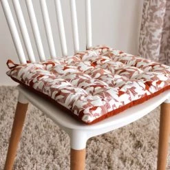 Decostars Housses De Chaises Et Galettes De Chaises Galette De Chaise Ambiance Nature Coton Cognac 38 X 38 -Housses de canapé Soldes galette de chaise ambiance nature coton cognac 38 x 38 3