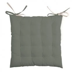 Home Maison Housses De Chaises Et Galettes De Chaises Galette De Chaise Bicolore à Nouette Coton Kaki/lin 40 X 40 -Housses de canapé Soldes galette de chaise bicolore a nouette coton kaki lin 40 x 40 4