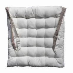 Sud Etoffe Housses De Chaises Et Galettes De Chaises Galette De Chaise Carrée Matelassée Valayans Coton Orange 40x40 -Housses de canapé Soldes galette de chaise carre en coton blanc 40x40 2