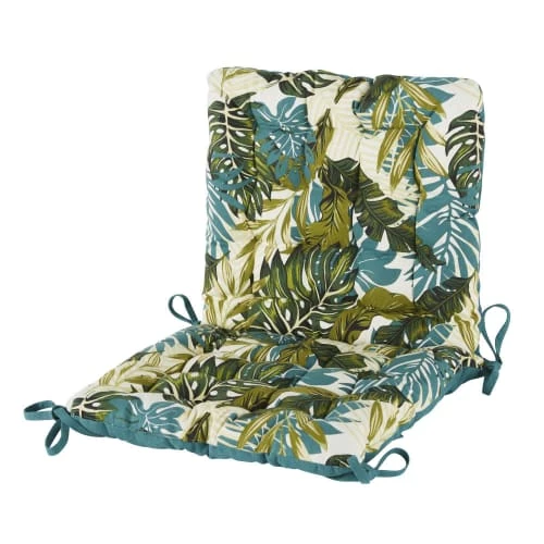 Maisons Du Monde Housses De Chaises Et Galettes De Chaises Galette De Chaise En Coton Imprimé Tropical écru Et Vert 4 Maisons Du Monde Housses De Chaises Et Galettes De Chaises Galette De Chaise En Coton Imprimé Tropical écru Et Vert – Image 2