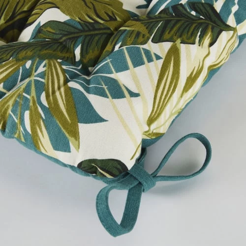 Maisons Du Monde Housses De Chaises Et Galettes De Chaises Galette De Chaise En Coton Imprimé Tropical écru Et Vert 5 Maisons Du Monde Housses De Chaises Et Galettes De Chaises Galette De Chaise En Coton Imprimé Tropical écru Et Vert – Image 3