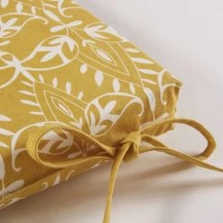 Maisons Du Monde Coussins Extérieur Galette De Chaise En Coton Jaune Motifs Graphiques Blancs -Housses de canapé Soldes galette de chaise en coton jaune motifs graphiques blancs 1000 4 18 188823 3