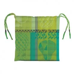 Garnier Thiebaut Housses De Chaises Et Galettes De Chaises Galette De Chaise Enduit Imperméable Vert 38X38 -Housses de canapé Soldes galette de chaise enduit impermeable vert 38x38 13