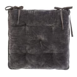 Home Maison Housses De Chaises Et Galettes De Chaises Galette De Chaise épaisse En Velours Coton Ocre 38 X 38 -Housses de canapé Soldes galette de chaise epaisse en velours coton gris 38 x 38 4