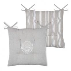 Home Maison Housses De Chaises Et Galettes De Chaises Galette De Chaise Esprit Campagne Chic Coton Naturel 38 X 38 -Housses de canapé Soldes galette de chaise esprit campagne chic coton naturel 38 x 38 2