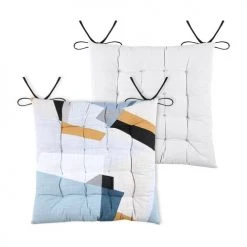 Lovely Casa Housses De Chaises Et Galettes De Chaises Galette De Chaise Esprit Graphique Coton Multicolore 40 X 40 -Housses de canapé Soldes galette de chaise esprit graphique coton multicolore 40 x 40 3