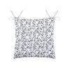 Home Maison Housses De Chaises Et Galettes De Chaises Galette De Chaise Fleurie En Coton Recyclé Coton Blanc Noir 38 X 38