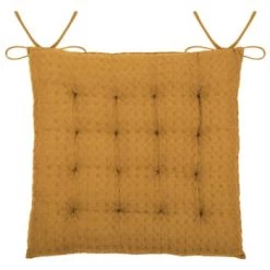 Home Maison Housses De Chaises Et Galettes De Chaises Galette De Chaise Matelassée En Nid D'abeille Coton Poudre 40 X 40 -Housses de canapé Soldes galette de chaise matelassee en nid d abeille coton curry 40 x 40