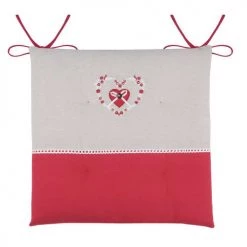 Home Maison Housses De Chaises Et Galettes De Chaises Galette De Chaise Plate Montagne Chic Coton Rouge 38x38cm -Housses de canapé Soldes galette de chaise plate montagne chic coton rouge 38x38cm 2