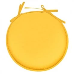 Stof Housses De Chaises Et Galettes De Chaises Galette De Chaise Polyester Jaune D40cm