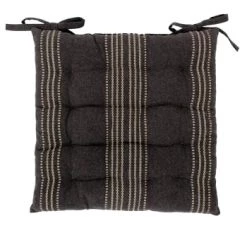 Home Maison Housses De Chaises Et Galettes De Chaises Galette De Chaise Rayée En Coton Recyclé Coton Ecru 38 X 38 -Housses de canapé Soldes galette de chaise rayee en coton recycle coton gris fonce 38 x 38