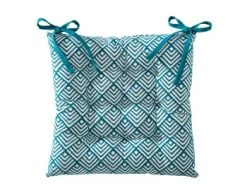 Becquet Housses De Chaises Et Galettes De Chaises Galette De Chaise Réversible Orange Paprika 40x40 En Coton -Housses de canapé Soldes galette de chaise reversible bleu 40x40 en coton 7