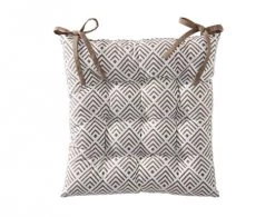 Becquet Housses De Chaises Et Galettes De Chaises Galette De Chaise Réversible Marron Taupe 40x40 En Coton