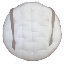 Home Maison Housses De Chaises Et Galettes De Chaises Galette De Chaise Ronde En Coton Blanc D40