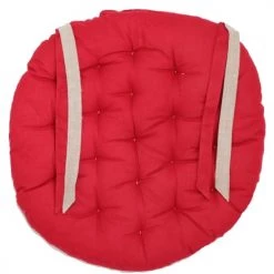 Home Maison Housses De Chaises Et Galettes De Chaises Galette De Chaise Ronde En Coton Rouge D40