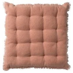 Dutch Decor Housses De Chaises Et Galettes De Chaises Galette De Chaise Rose En Coton 40x40 Cm Uni