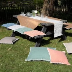 Dutch Decor Housses De Chaises Et Galettes De Chaises Galette De Chaise Rose En Coton 40x40 Cm Uni -Housses de canapé Soldes galette de chaise rose en coton 40x40 cm uni 3