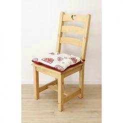 Grenier Alpin Housses De Chaises Et Galettes De Chaises Galette De Chaise Style Montagne Coeurchevel Blanc Rouge -Housses de canapé Soldes galette de chaise style montagne coeurchevel blanc rouge 4