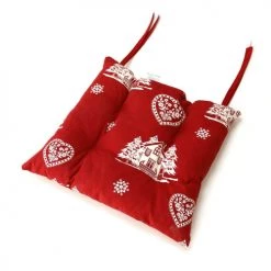 Grenier Alpin Housses De Chaises Et Galettes De Chaises Galette De Chaise Style Montagne Coeurchevel Rouge