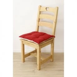 Grenier Alpin Housses De Chaises Et Galettes De Chaises Galette De Chaise Style Montagne Liso Rouge -Housses de canapé Soldes galette de chaise style montagne liso rouge 2