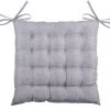 Home Maison Housses De Chaises Et Galettes De Chaises Galette De Chaise Unie En 16 Points Polyester Gris 40 X 40