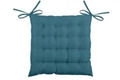 Home Maison Housses De Chaises Et Galettes De Chaises Galette De Chaise Unie En 16 Points Polyester Turquoise 40 X 40
