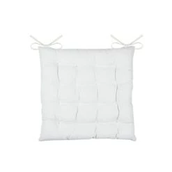 Home Maison Housses De Chaises Et Galettes De Chaises Galette De Chaise Unie Et Classique Coton Sauge 38 X 38 -Housses de canapé Soldes galette de chaise unie et classique coton ecru 38 x 38 1