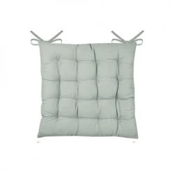 Home Maison Housses De Chaises Et Galettes De Chaises Galette De Chaise Unie Et Classique Coton Sauge 38 X 38