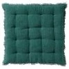 Dutch Decor Housses De Chaises Et Galettes De Chaises Galette De Chaise Vert En Coton 40x40 Cm Uni
