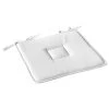 Home Maison Housses De Chaises Et Galettes De Chaises Galette Plate Unie En Coton Passepoil Et Nouettes Coton Blanc 40 X 40