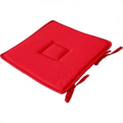 Home Maison Housses De Chaises Et Galettes De Chaises Galette Plate Unie En Coton Passepoil Et Nouettes Coton Rouge 40 X 40 -Housses de canapé Soldes galette plate unie en coton passepoil et nouettes coton rouge 40 x 40 2