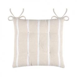 Lovely Casa Housses De Chaises Et Galettes De Chaises Galettes De Chaise 5 Points Blanc Coton 40x40cm - Lot De 4