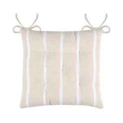 Lovely Casa Housses De Chaises Et Galettes De Chaises Galettes De Chaise 5 Points Blanc Coton 40x40cm - Lot De 4 -Housses de canapé Soldes galettes de chaise 5 points blanc coton 40x40cm lot de 4 3