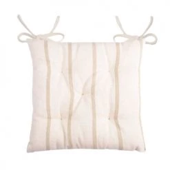 Lovely Casa Housses De Chaises Et Galettes De Chaises Galettes De Chaise 5 Points Lin Coton 40x40cm - Lot De 4