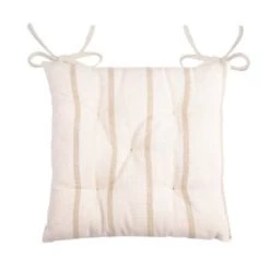 Lovely Casa Housses De Chaises Et Galettes De Chaises Galettes De Chaise 5 Points Blanc Coton 40x40cm - Lot De 4 -Housses de canapé Soldes galettes de chaise 5 points lin coton 40x40cm lot de 4