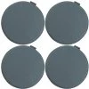 Magma Housses De Chaises Et Galettes De Chaises Galettes De Chaise Bleu Pétrole Imitation Cuir - D.37 - Lot De 4